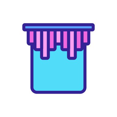 perde ikon vektörü. İzole edilmiş kontür sembolü gösterimi