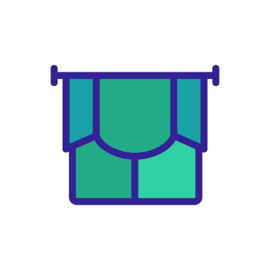 perde ikon vektörü. İzole edilmiş kontür sembolü gösterimi