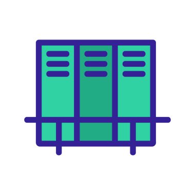 Soyunma odası ikon vektörü. İzole edilmiş kontür sembolü gösterimi