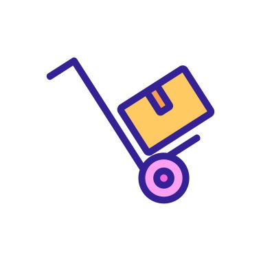 Kurye ikon vektörü. İzole edilmiş kontür sembolü gösterimi