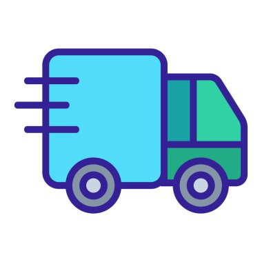 Kurye makine ikon vektörü. İzole edilmiş kontür sembolü gösterimi