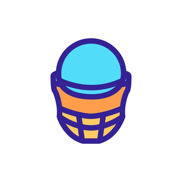 Casque de cricket icône vecteur. Illustration de symbole de contour isolé — Image vectorielle