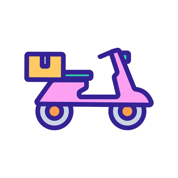 Vecteur d'icône de moto de courrier. Illustration de symbole de contour isolé — Image vectorielle