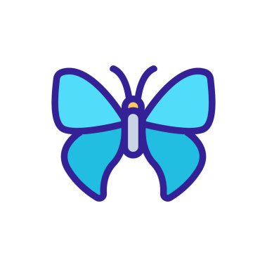 Kelebek ikon vektörü. İzole edilmiş kontür sembolü gösterimi