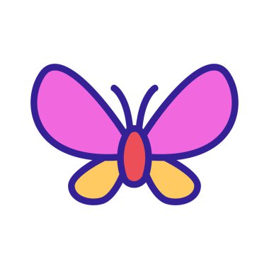 Kelebek ikon vektörü. İzole edilmiş kontür sembolü gösterimi