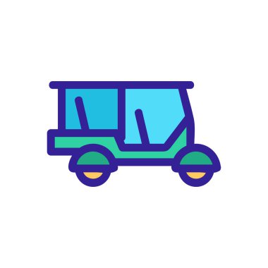 Taksi ikonu vektörü. İzole edilmiş kontür sembolü gösterimi