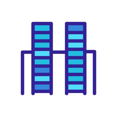 Gökdelen ikon vektörü. İzole edilmiş kontür sembolü gösterimi