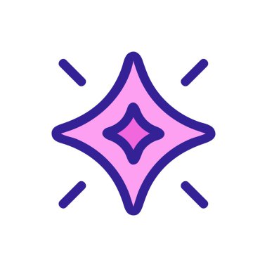 Yıldız parlayan simge vektörü. İzole edilmiş kontür sembolü gösterimi