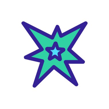 Yıldız parlayan simge vektörü. İzole edilmiş kontür sembolü gösterimi