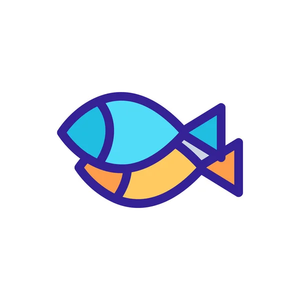 Fish icon vector. Isolated contour symbol illustration — Stock Vector