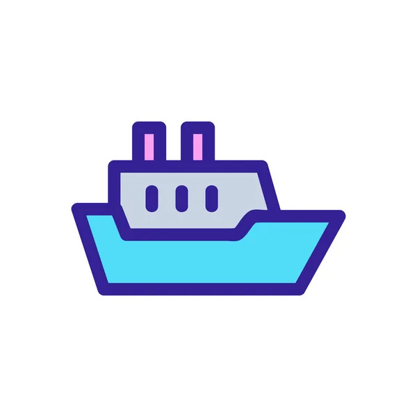 Fartygets ikon vektor. Isolerad kontur symbol illustration — Stock vektor