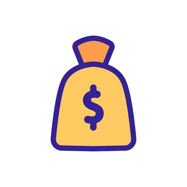 Dollar-Taschensymbol-Vektor. Isolierte Kontursymboldarstellung — Stockvektor