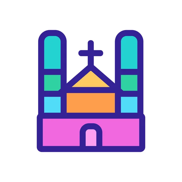Ikonenvektor der Kirche. Isolierte Kontursymboldarstellung — Stockvektor