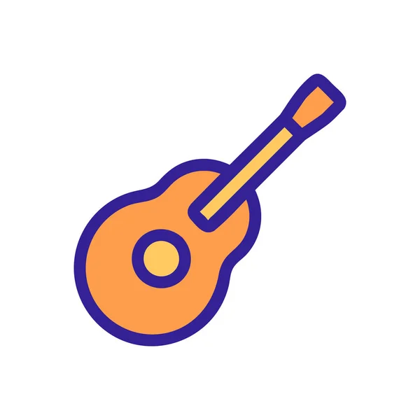 Guitar icon vector. Isolated contour symbol illustration — Stock Vector