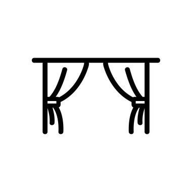 Sahne ikonu vektörü. İzole edilmiş kontür sembolü gösterimi