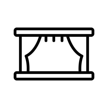 Sahne ikonu vektörü. İzole edilmiş kontür sembolü gösterimi