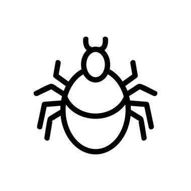 Örümcek ikonu vektörü. İzole edilmiş kontür sembolü gösterimi