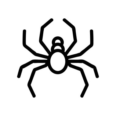 Örümcek ikonu vektörü. İzole edilmiş kontür sembolü gösterimi