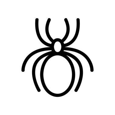 Örümcek ikonu vektörü. İzole edilmiş kontür sembolü gösterimi