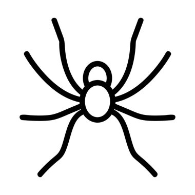 Örümcek ikonu vektörü. İzole edilmiş kontür sembolü gösterimi