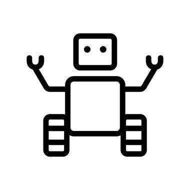 Robot ikon vektörü. İzole edilmiş kontür sembolü gösterimi