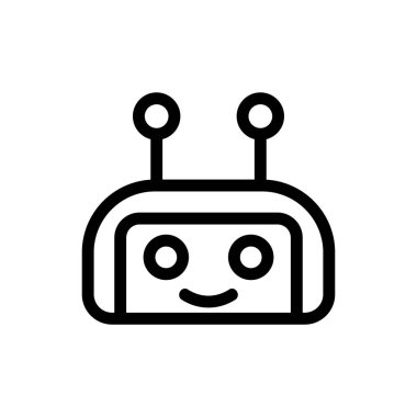 Robot ikon vektörü. İzole edilmiş kontür sembolü gösterimi