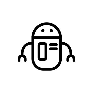 Robot ikon vektörü. İzole edilmiş kontür sembolü gösterimi