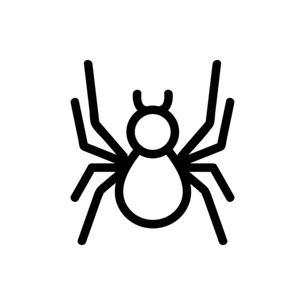 Вектор значка паука. Изолированная контурная иллюстрация — стоковый вектор