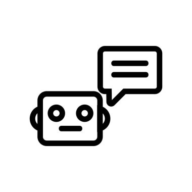 Robot ikon vektörü. İzole edilmiş kontür sembolü gösterimi