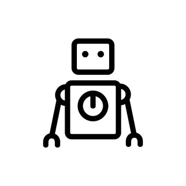 Robot ikon vektörü. İzole edilmiş kontür sembolü gösterimi