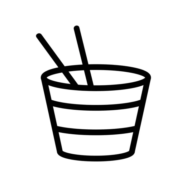 Vetor ícone de macarrão. Isolado contorno símbolo ilustração — Vetor de Stock