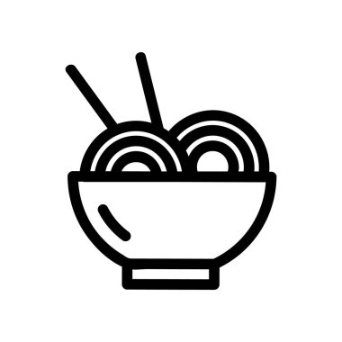 Erişte ikonu vektörü. İzole edilmiş kontür sembolü gösterimi