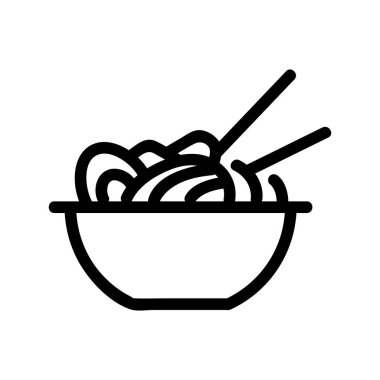 Ramen ikon vektörü. İzole edilmiş kontür sembolü gösterimi