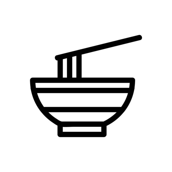 Nouilles icône vecteur. Illustration de symbole de contour isolé — Image vectorielle