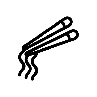 Ramen ikon vektörü. İzole edilmiş kontür sembolü gösterimi