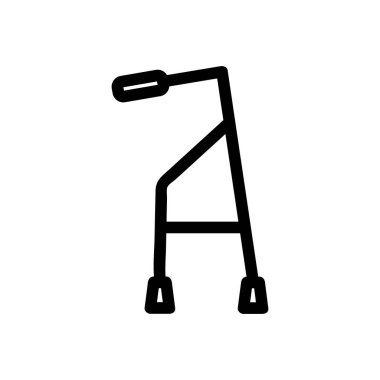 Koltuk değneği simgesi vektörü. İzole edilmiş kontür sembolü gösterimi