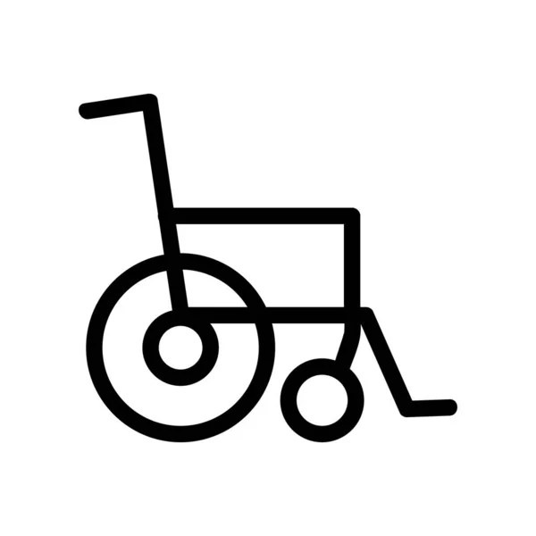 Silla de ruedas icono vector. Ilustración del símbolo de contorno aislado — Vector de stock