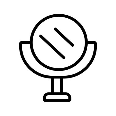 Ayna simgesi vektörü. İzole edilmiş kontür sembolü gösterimi