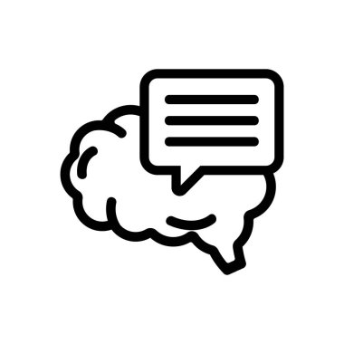 Bilinç simgesi vektörü. İzole edilmiş kontür sembolü gösterimi