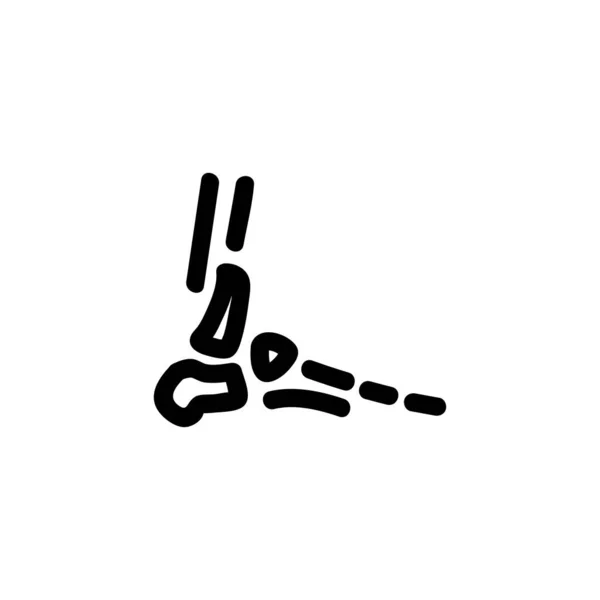 Вектор иконки кости ноги. Изолированная контурная иллюстрация — стоковый вектор