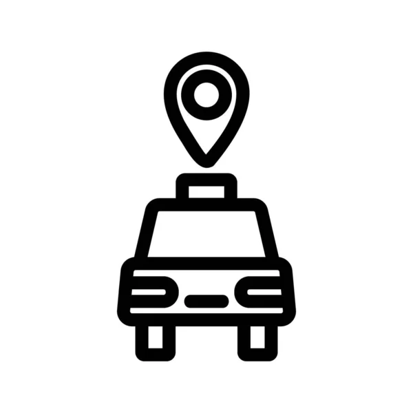 Αυτοκίνητο ταξί διάνυσμα. Μεμονωμένη απεικόνιση συμβόλων περιγράμματος — Διανυσματικό Αρχείο