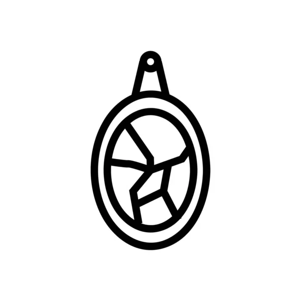 Vetor de ícone espelho quebrado. Isolado contorno símbolo ilustração — Vetor de Stock