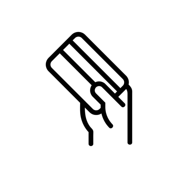 Karte Hand Icon Vektor. Isolierte Kontursymboldarstellung — Stockvektor