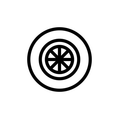 Lastik ikonu vektörü. İzole edilmiş kontür sembolü gösterimi