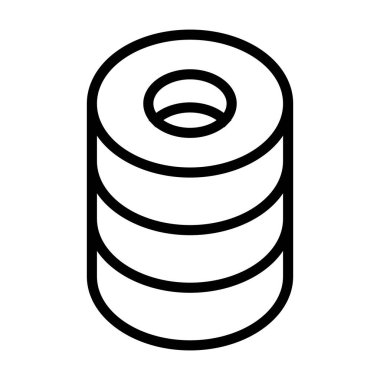 Lastik ikonu vektörü. İzole edilmiş kontür sembolü gösterimi