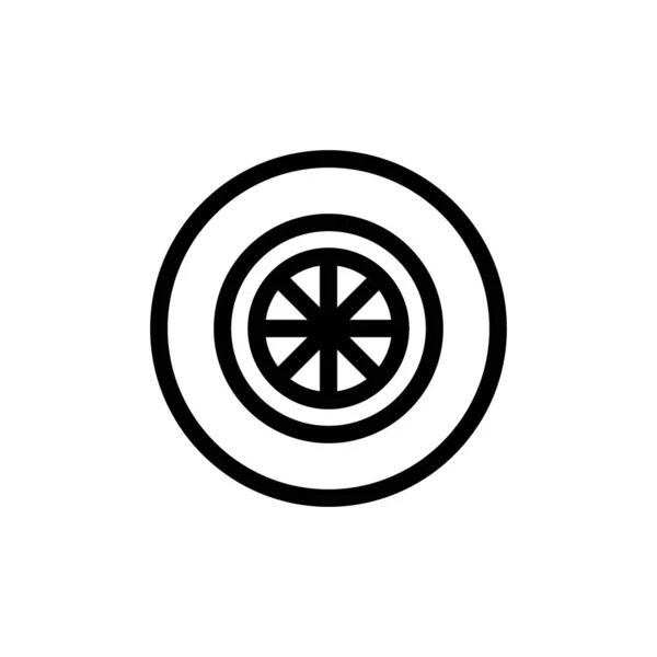 Däckikon vektor. Isolerad kontur symbol illustration — Stock vektor