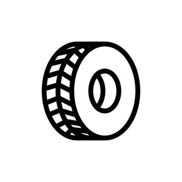Icône de pneu vecteur. Illustration de symbole de contour isolé — Image vectorielle