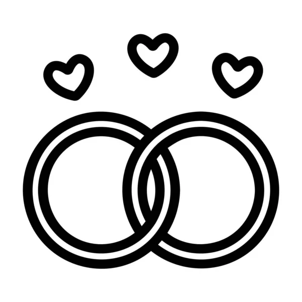 Anello vettore icona del matrimonio. Illustrazione del simbolo del contorno isolato — Vettoriale Stock