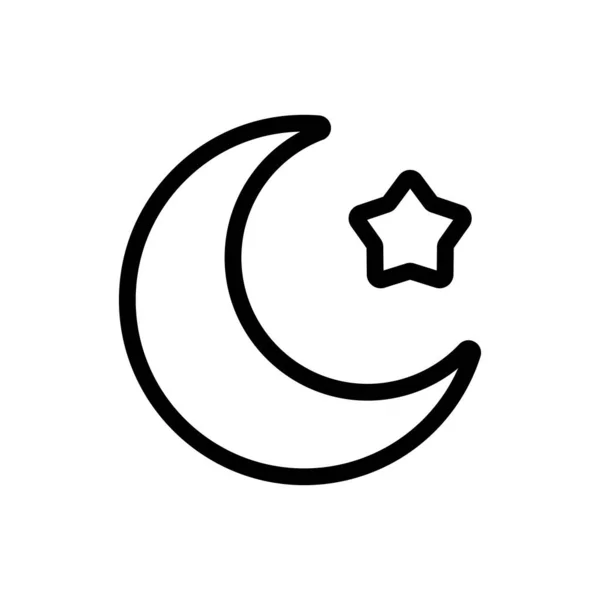 月は星のアイコンベクトルです。独立した輪郭シンボルイラスト — ストックベクタ