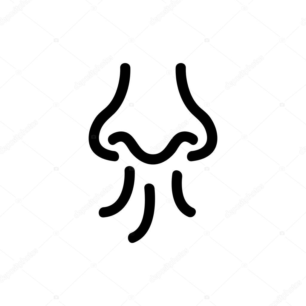 the smell of the icon vector. Isolated contour symbol illustration